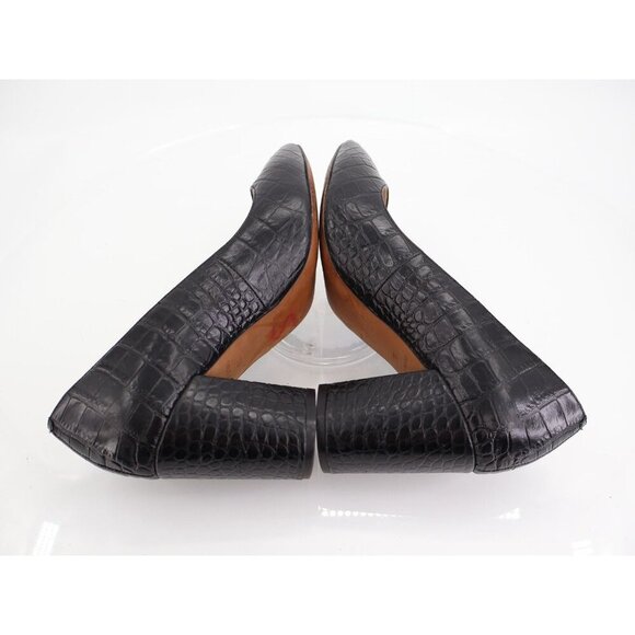 Cole Haan Women's Karena Pump Size 7 Block Heel Black Croc Leather Shoe - Picture 7 of 11